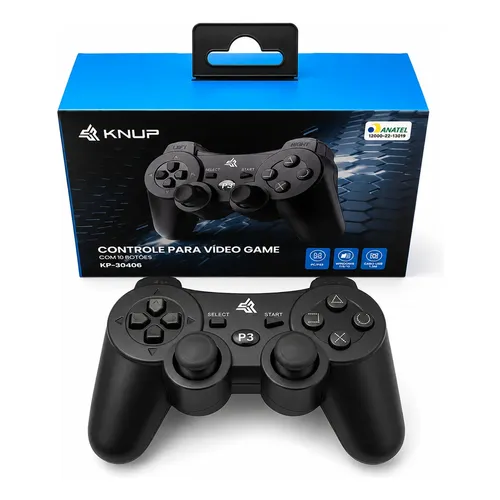 Controle Ps3 S/ Fio - Kp-Gm006 - Knup