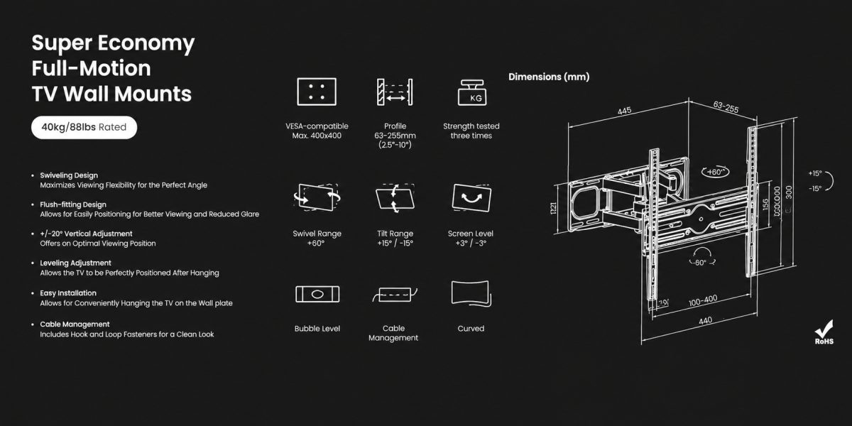 Suporte P/Tv até 40kg - Life