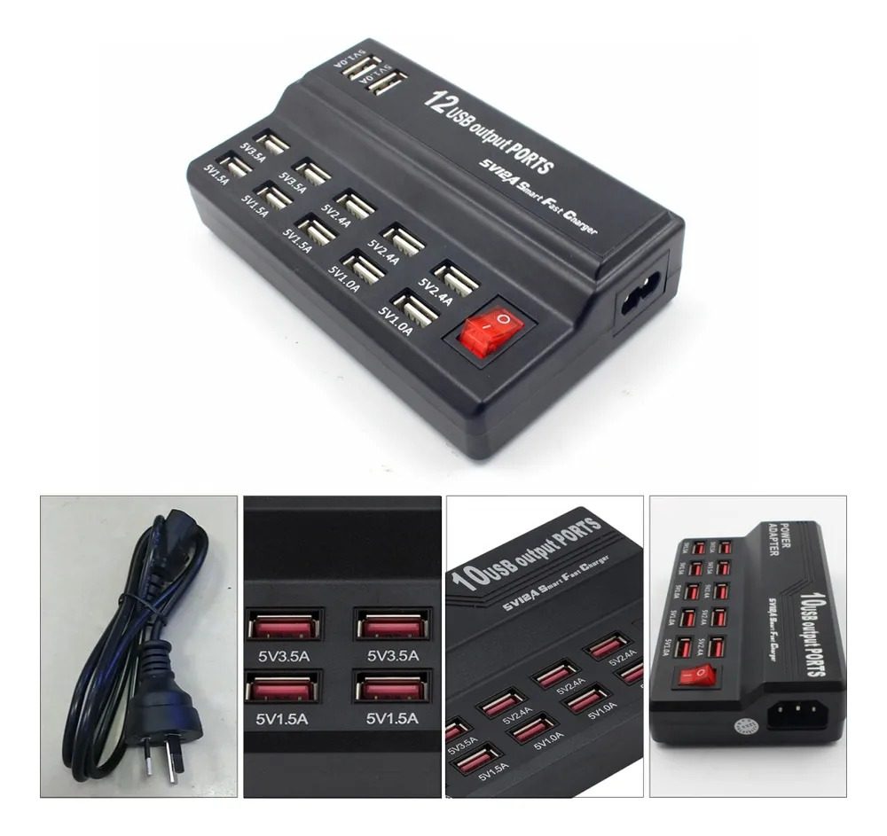 Estação de Carregamento USB 10 Portas