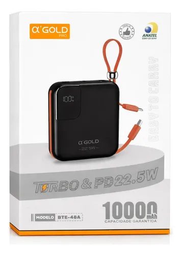 Carregador Portatil Power Bank 10000mah 22.5w A Gold Bte-48a