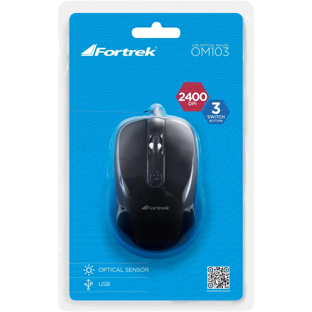 Mouse Opt 2400dpi Usb Fortrek Om103 Pt