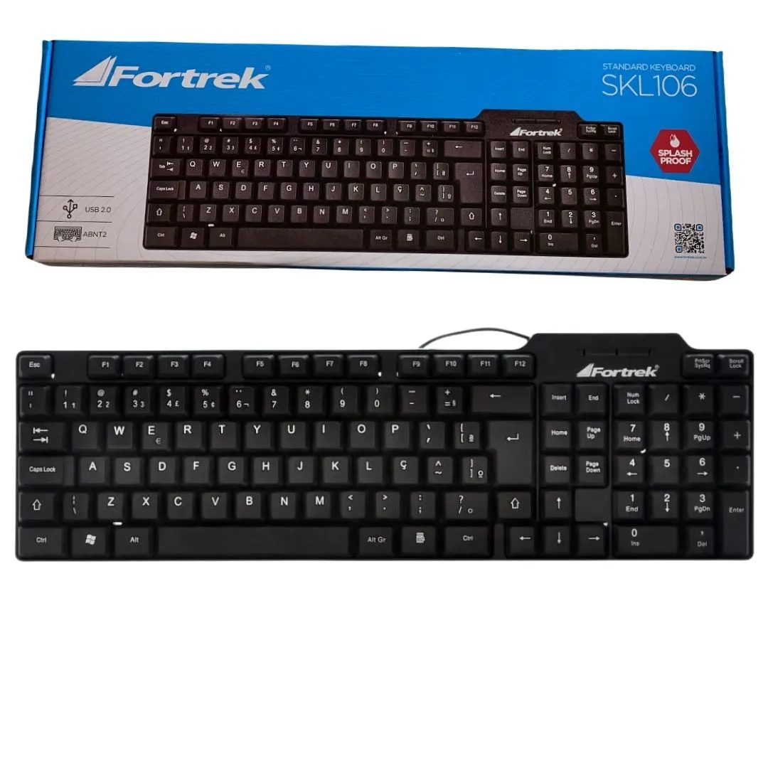 Teclado Std Usb Fortrek Skl106 Pt