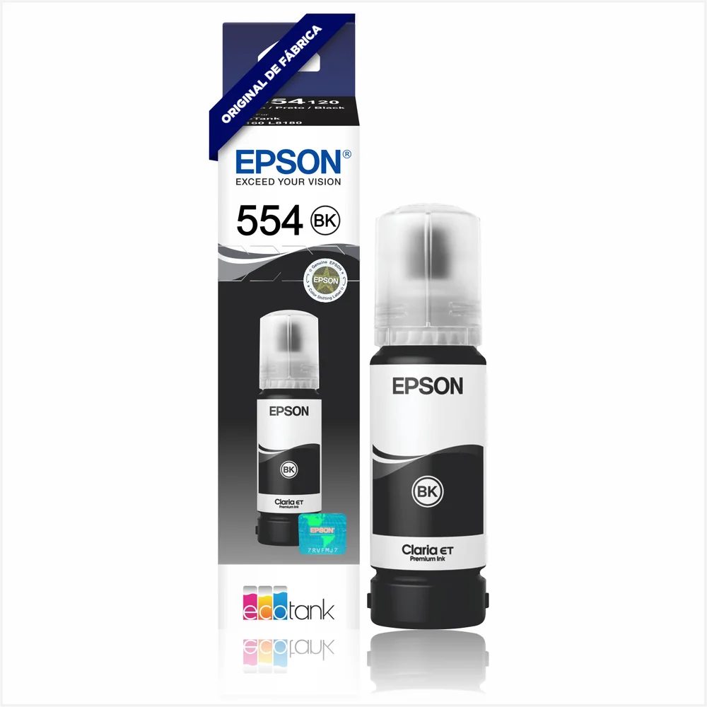 Refil Tinta Epson Preto 554