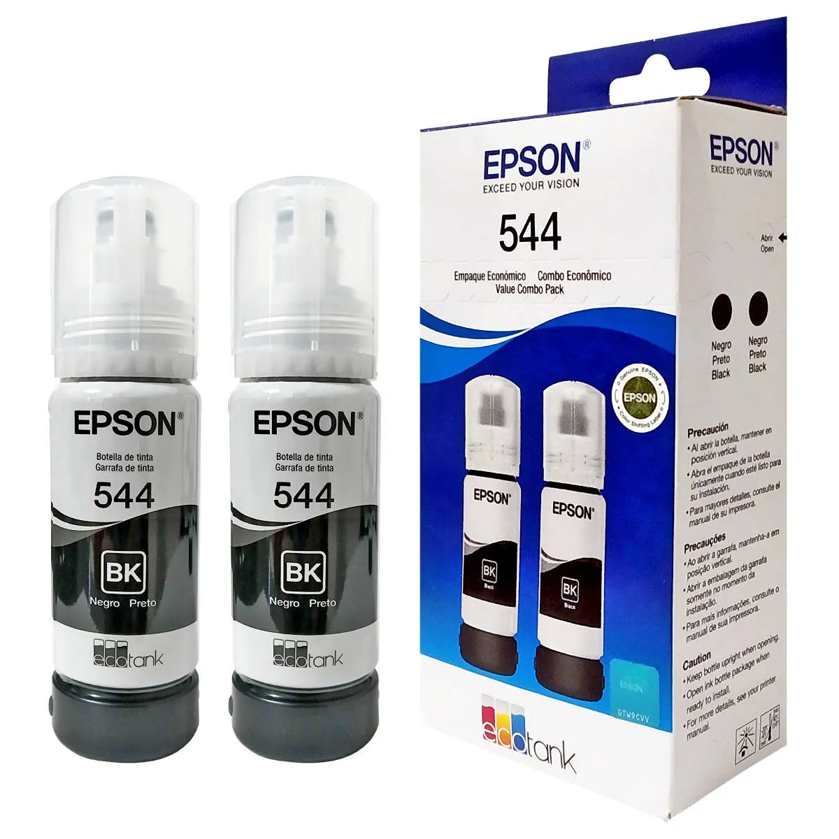 Kit 2 Refil Tinta Epson Preto 544
