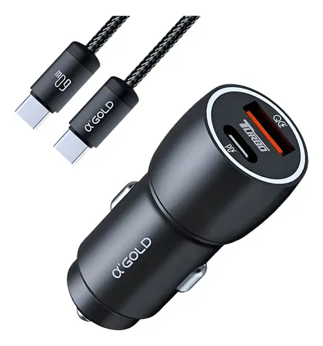 Carregador Veicular Tipo-C c/ Cabo 60w - A'gold - Cj13-3