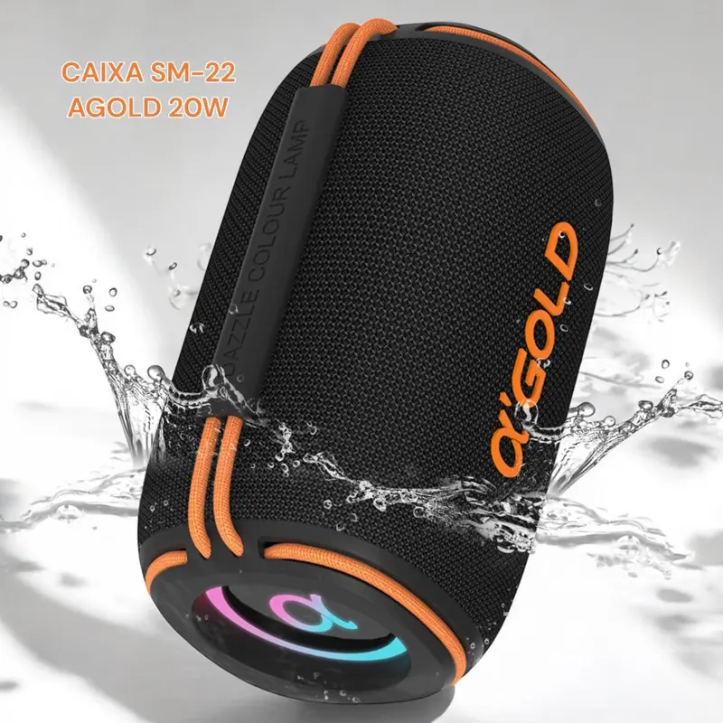 Caixa De Som Bluetooth 20w - A'gold - Sm-22