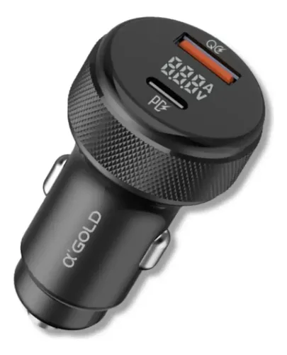 Carregador Veicular Com 1 Porta Usb E 1 Porta Type-c 9.1a 60w Agold Cj12-4