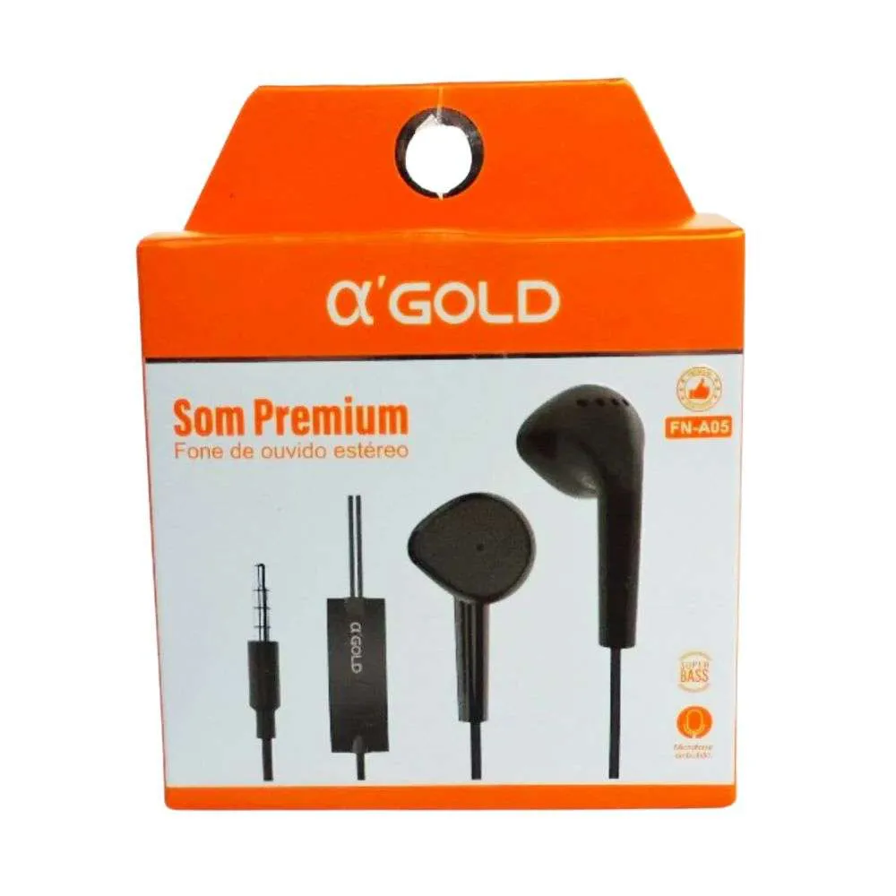 Fone De Ouvido c/ Fio - A'gold - Fn-A05