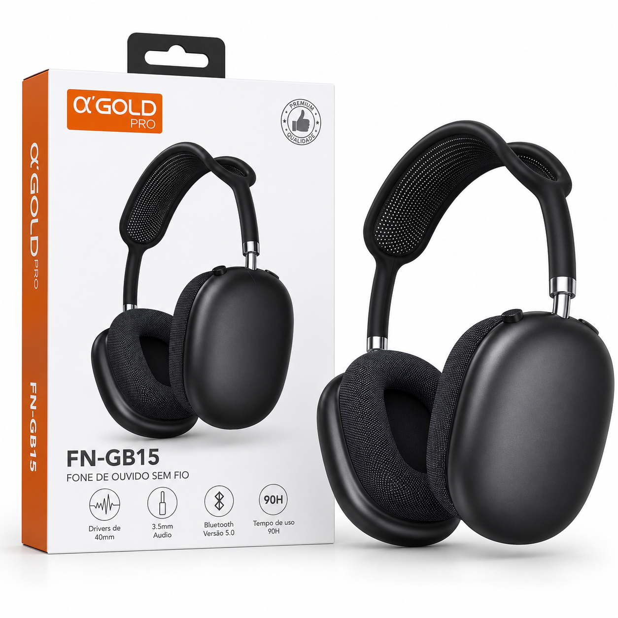 Fone De Ouvido Bluetooth - A'Gold - Fn-GB15
