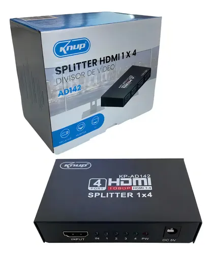 Splitter Distribuidor De Hdmi 1x4 - Ad142 - Knup