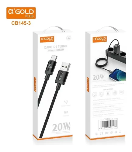 Cabo USB p/ Tipo-C - CB145-3 - A'GOLD