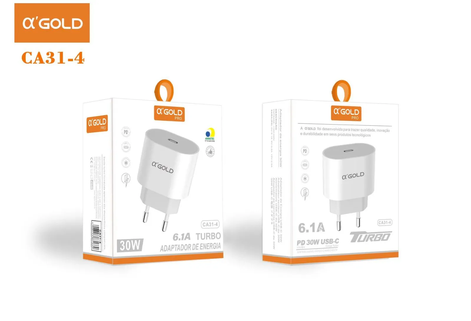 Carregador Turbo Tipo C / 30w - Ca31-4 - A'Gold