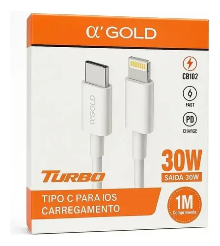 Cabo Tipo C / Lightning 30w A'Gold - Cb102