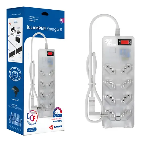 Filtro de Linha Clamper iClamper Energia 8 Tomadas